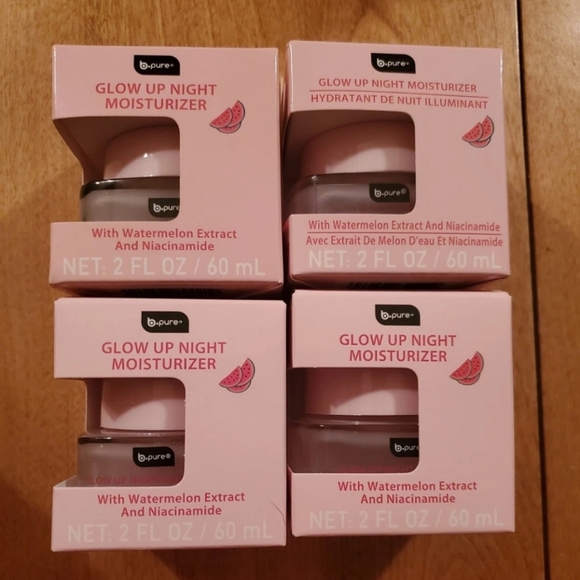 b.Pure Glow Up Night Moisturizer W/Watermelon Extract 2floz/60ml Lot Of 4 - Picture 1 of 2